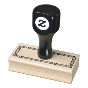 Rustikales Seil Einfacher Rechteckiger 1x3-Rahmen  Gummistempel