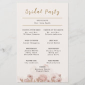 Rustikales Sepia Floral - Vintage Wedding Program (Rückseite)