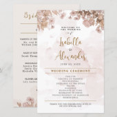 Rustikales Sepia Floral - Vintage Wedding Program (Vorne/Hinten)