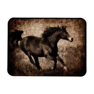 Rustikales Sepia Galloping Pferd Magnet