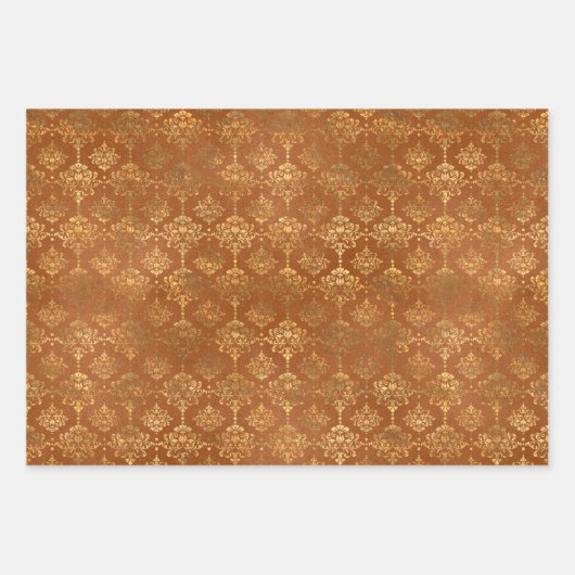 Rustikales Shabby Chic Gold Apple Blossom Blumende Geschenkpapier Set (Vorderseite 3)