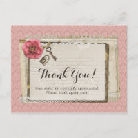 Rustikales Shabby Chic Pink Viktorianisch Damask V