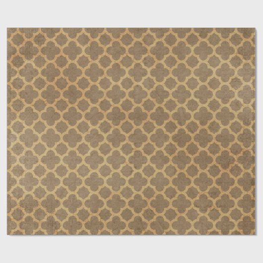 Rustikales Shabby Chic Quatrefolienmuster Geschenkpapier (Flach)