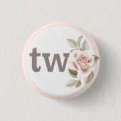 Rustikales Shabby Chic Rose 2. Geburtstag Party Button (Vorderseite)