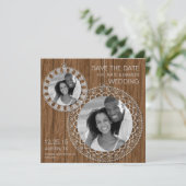 Rustikales Shabby Country Wedding Foto Save the Da Date (Stehend Vorderseite)