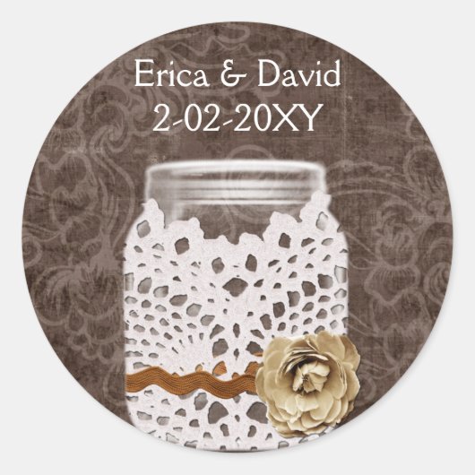 rustikales Siegel Runder Aufkleber (Vorderseite)