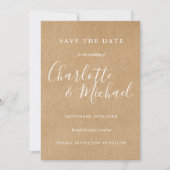 Rustikales Signaturskript Hochzeit Speichern Sie d Save The Date (Vorderseite)