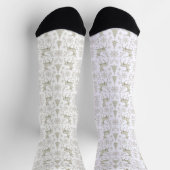 Rustikales, Silber/Weiß modernes Weihnachtsmuster Socken (Oben)