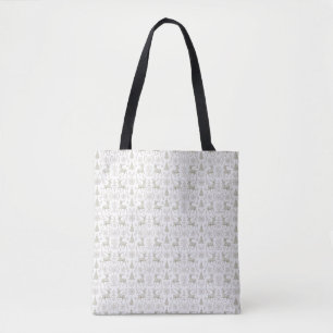Rustikales, Silber/Weiß modernes Weihnachtsmuster Tasche