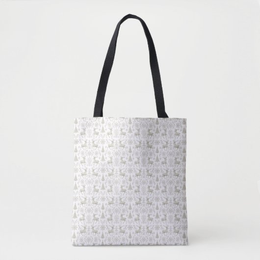 Rustikales, Silber/Weiß modernes Weihnachtsmuster Tasche (Vorderseite)