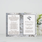 Rustikales Silberbaum-Hochzeitsprogramm (Stehend Vorderseite)