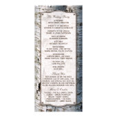 Rustikales Silberbaum-Hochzeitsprogramm Werbekarte (Hinten)