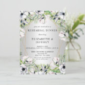 Rustikales Silver Anemone Gold Probe Dinner Einladung (Stehend Vorderseite)