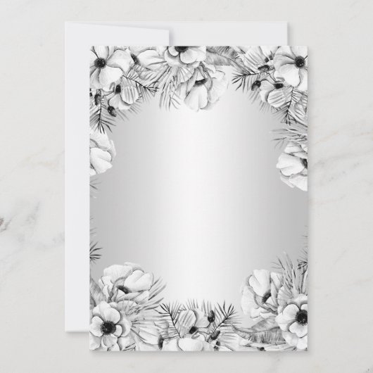 Rustikales Silver Anemone Gold Probe Dinner Einladung (Rückseite)