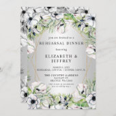 Rustikales Silver Anemone Gold Probe Dinner Einladung (Vorne/Hinten)