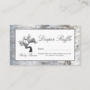 Rustikales Silver Birch Tree Baby Diaper Raffle Ti Begleitkarte