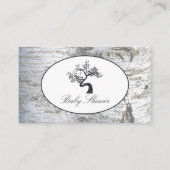 Rustikales Silver Birch Tree Baby Shooting Ticket Begleitkarte (Vorderseite)