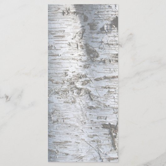 Rustikales "Silver Birch Tree Wedding"-Menü Menükarte (Rückseite)