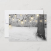 Rustikales Silver Winter Tree Lights Wedding RSVP Einladung (Rückseite)
