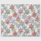 Rustikales skandinavisches Schneemuster Geschenkpapier (Flach)
