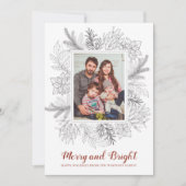 Rustikales Sketch Frohe und helle Weihnachts-Foto (Vorderseite)