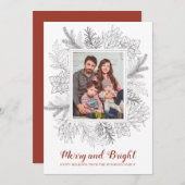 Rustikales Sketch Frohe und helle Weihnachts-Foto  (Vorne/Hinten)