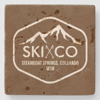 Rustikales Ski-Gebirgsmonogramm Steamboat Springs