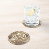 Rustikales Skihaus Berg Holzkörner Personalisiert Runder Pappuntersetzer (Vor Ort)