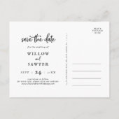 Rustikales Skript 4 Fotovorlage Save the Date Einladungspostkarte (Rückseite)