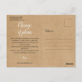 Rustikales Skript-Brautparty ändern Datum-Zitate Postkarte (Rückseite)