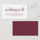 Rustikales Skript, Burgund, Hochzeit wünschend gut Begleitkarte (Vorne/Hinten)