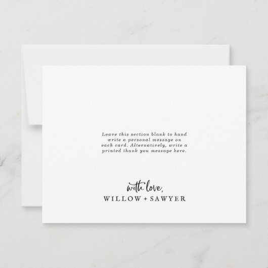 Rustikales Skript danke Karte (Rückseite)