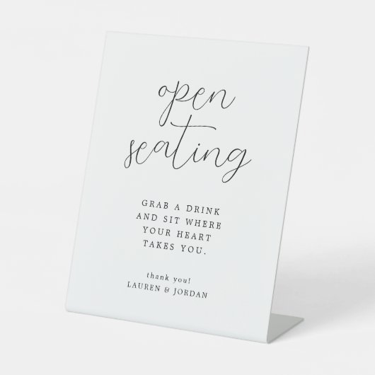 Rustikales Skript finden Sie Ihren Sitzplatz auf o Sockelschild (Vorderseite)