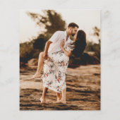 Rustikales Skript-Foto Moderne Budgetheirat Einlad (Rückseite)