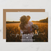 Rustikales Skript-Foto nur verheiratete Elopement- Einladung (Vorne/Hinten)