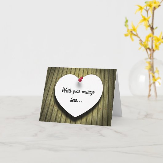 Rustikales Skript für das Papierherz Karte (Gelbe Blume)