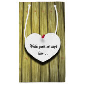 Rustikales Skript für das Papierherz Kleine Geschenktüte (Rückseite)