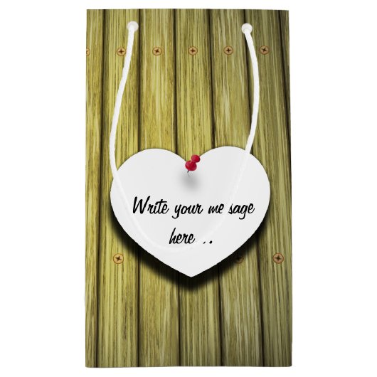 Rustikales Skript für das Papierherz Kleine Geschenktüte (Rückseite)