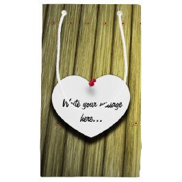 Rustikales Skript für das Papierherz Kleine Geschenktüte