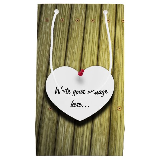 Rustikales Skript für das Papierherz Kleine Geschenktüte (Vorderseite)