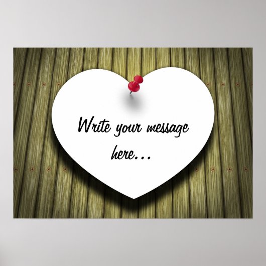 Rustikales Skript für das Papierherz Poster (Vorne)