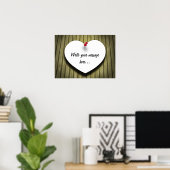 Rustikales Skript für das Papierherz Poster (Heimbüro)