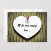 Rustikales Skript für das Papierherz Postkarte (Vorne/Hinten)