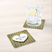 Rustikales Skript für das Papierherz Rechteckiger Pappuntersetzer (Vor Ort)