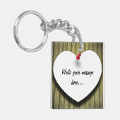 Rustikales Skript für das Papierherz Schlüsselanhänger (Vorderseite links)