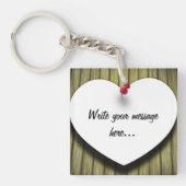 Rustikales Skript für das Papierherz Schlüsselanhänger (Vorderseite)