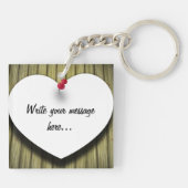 Rustikales Skript für das Papierherz Schlüsselanhänger (Rückseite)