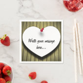 Rustikales Skript für das Papierherz Serviette (Beispiel)