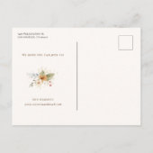 Rustikales Skript für Rose im Herbst Save the Date Ankündigungspostkarte (Rückseite)