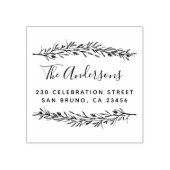 Rustikales Skript | Gewohnte botanische Rücksendea Gummistempel (Prägung)